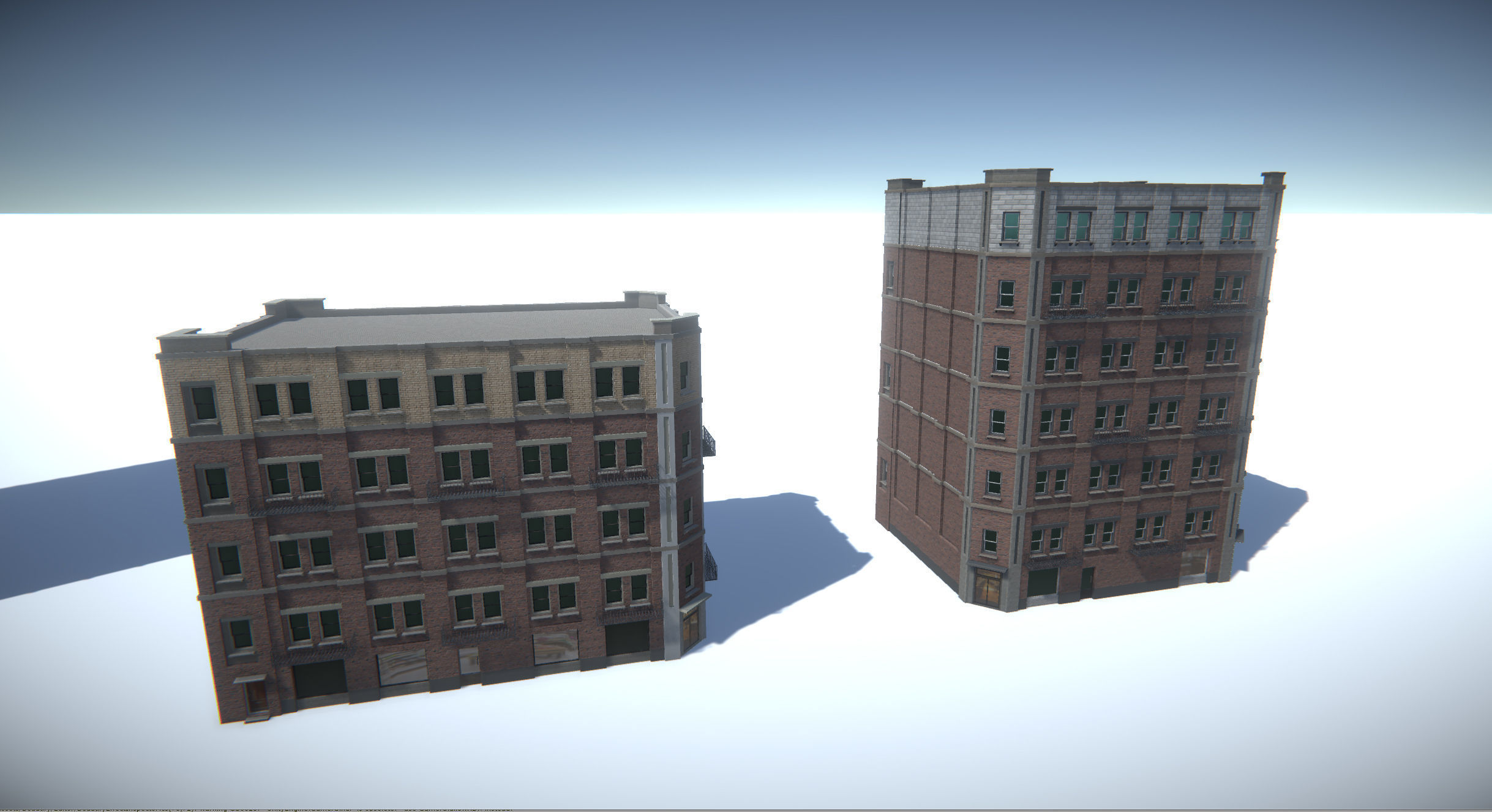 Modular Building Set Low-poly 3D model_22