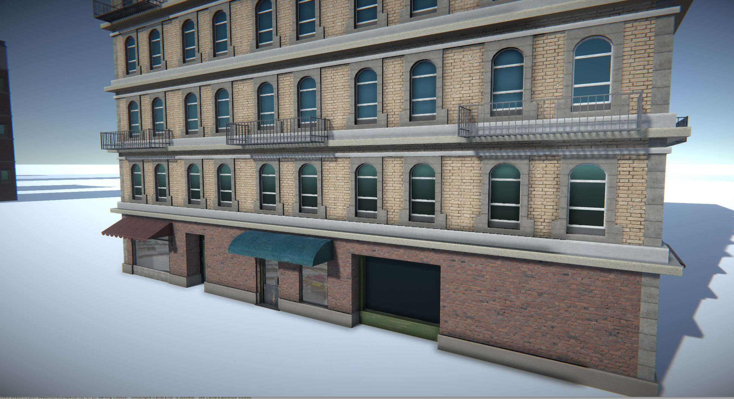 Modular Building Set Low-poly 3D model_10