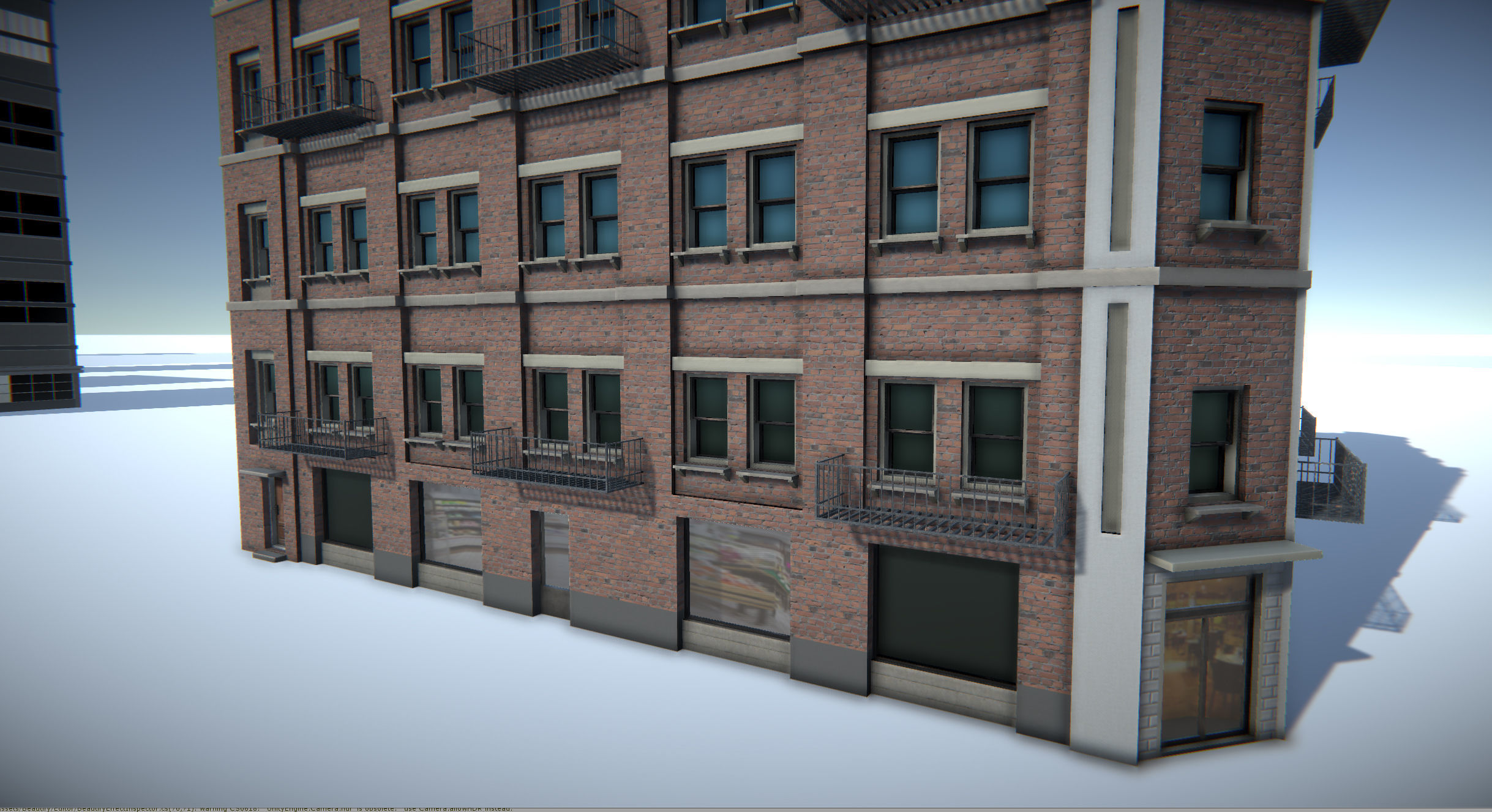 Modular Building Set Low-poly 3D model_9