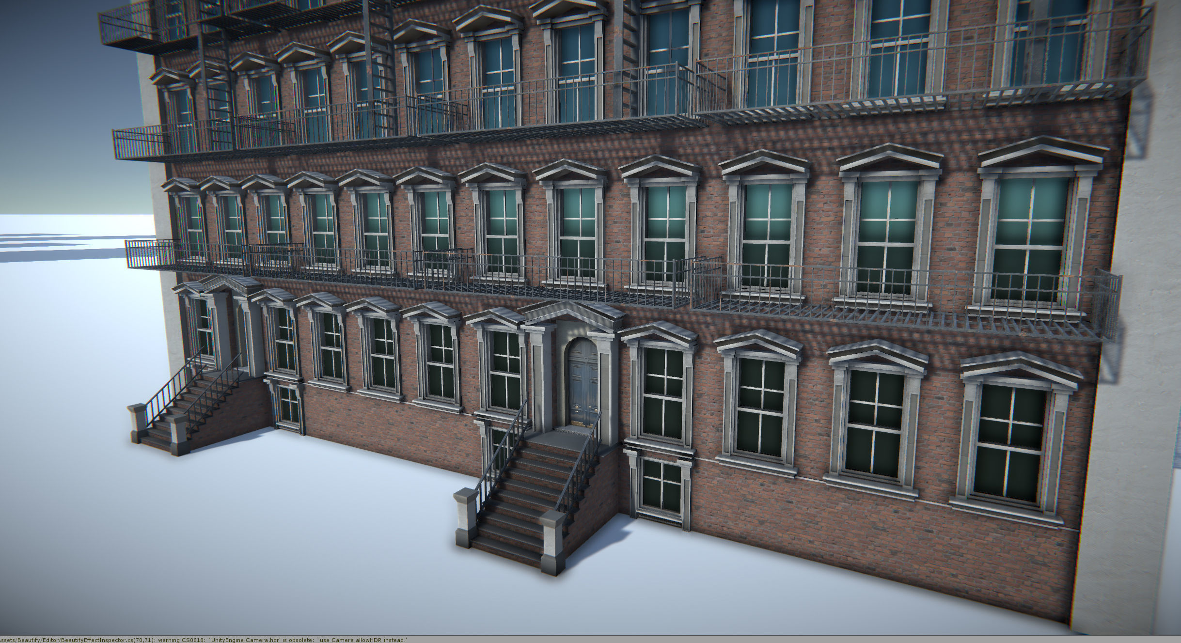 Modular Building Set Low-poly 3D model_4