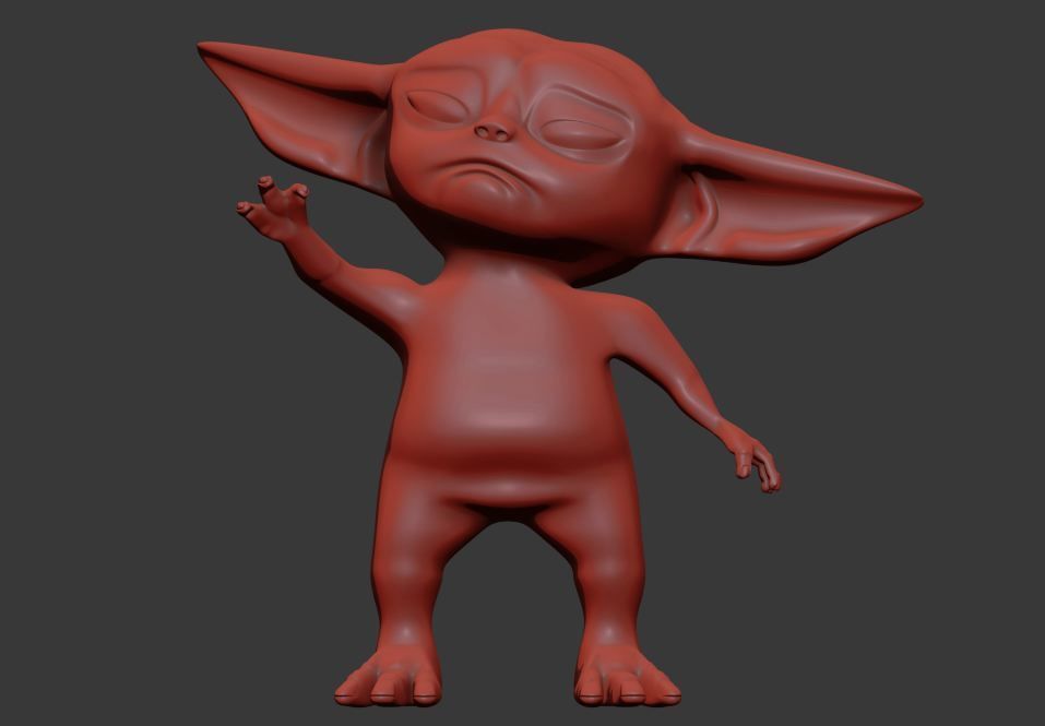 Fat Baby Yoda 3D print model_1