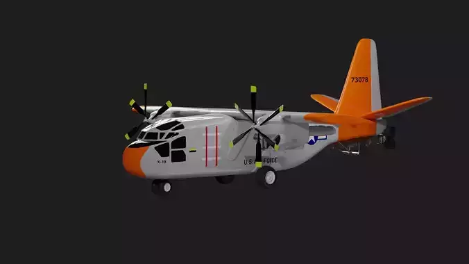 Hiller X-18 - TILTWING EXPERIMENTAL AIRCRAFT - 3D model