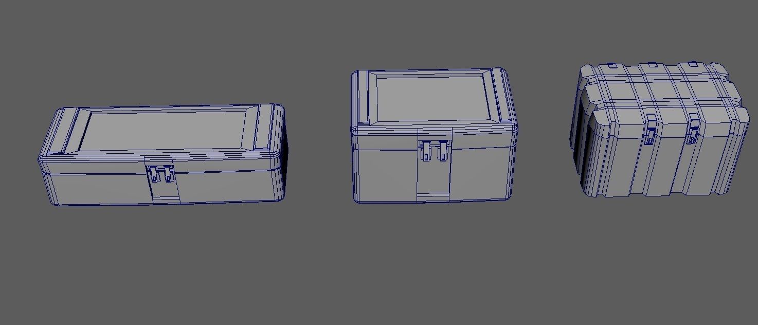 Military Boxes Low-poly 3D model_8