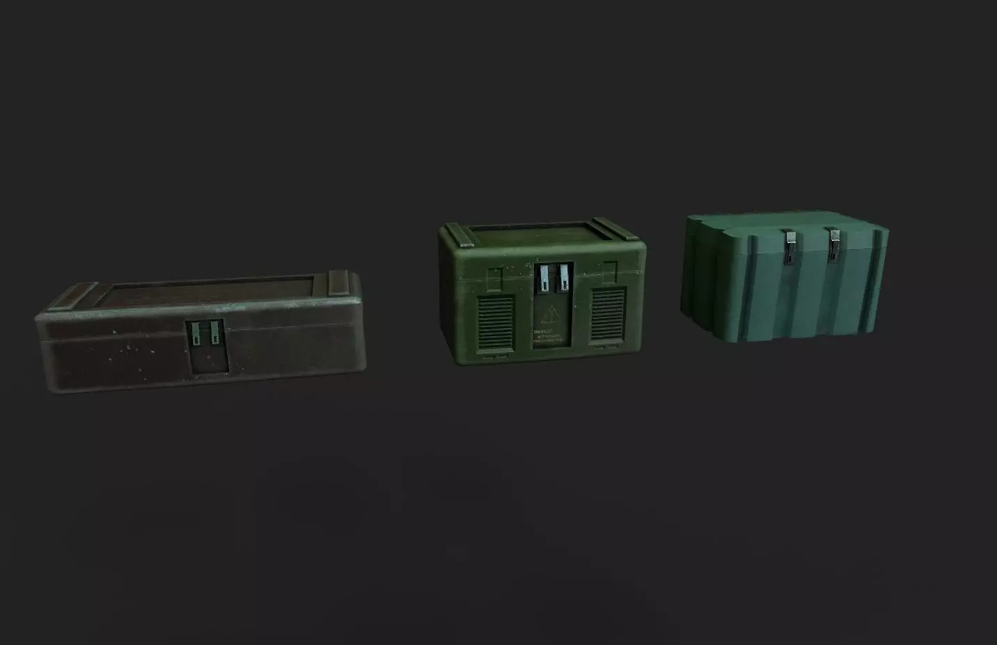 Military Boxes Low-poly 3D model_0