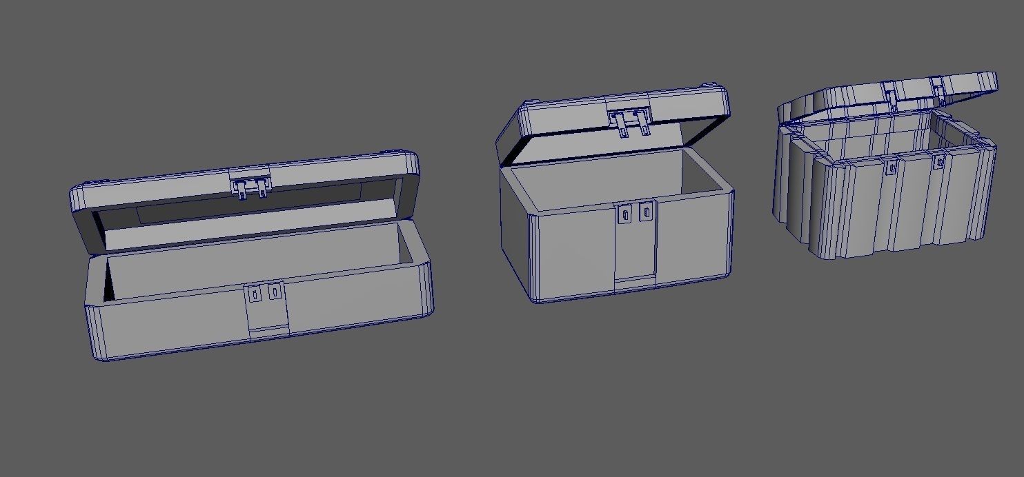 Military Boxes Low-poly 3D model_9