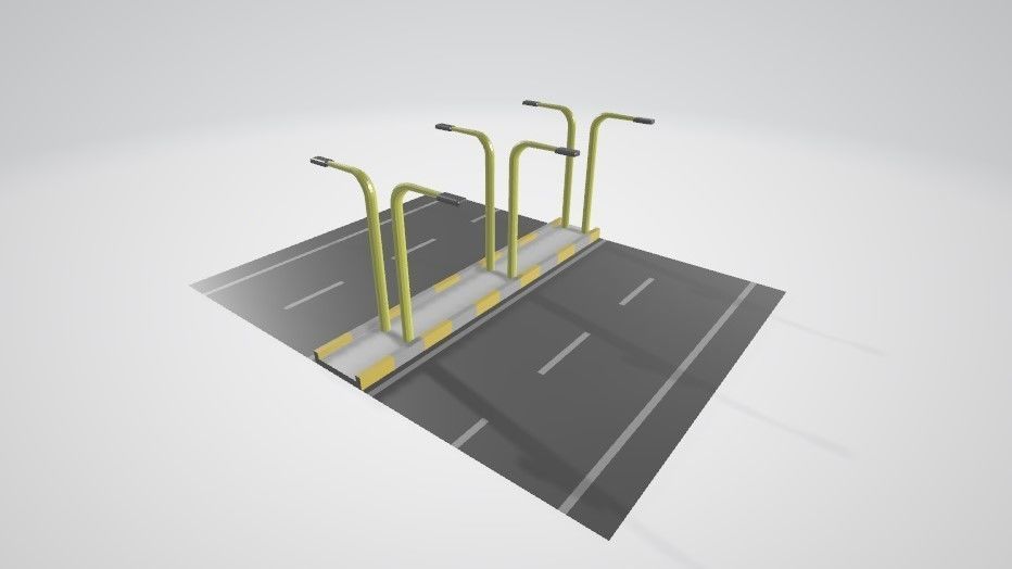 Street for gaming 3D model_2