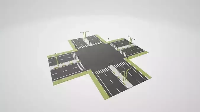 Street for gaming 3D model