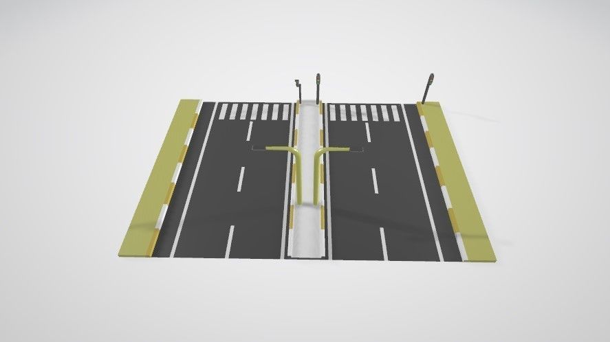 Street for gaming 3D model_8