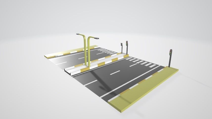 Street for gaming 3D model_7