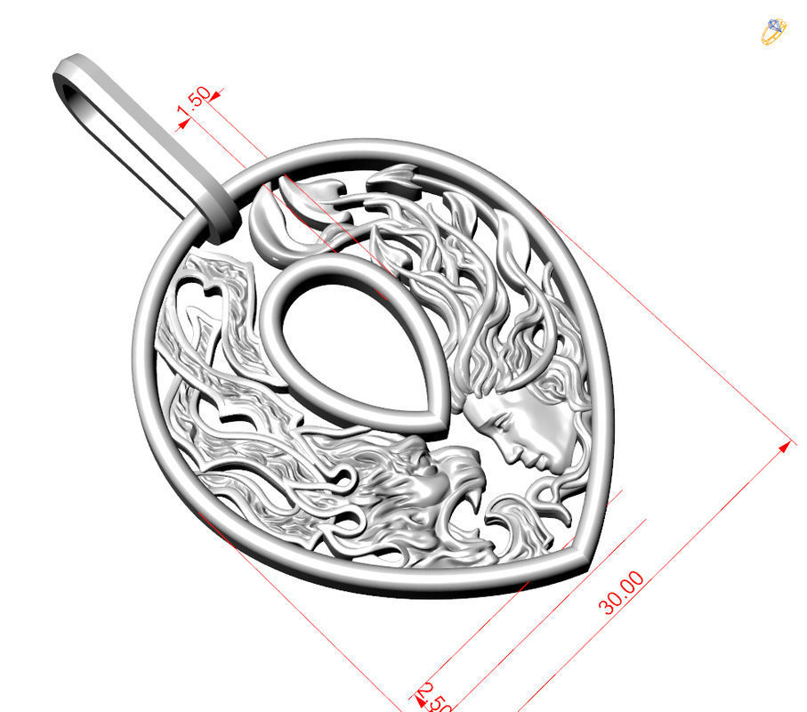 panther Necklace Instinto magerit 3D print model_2