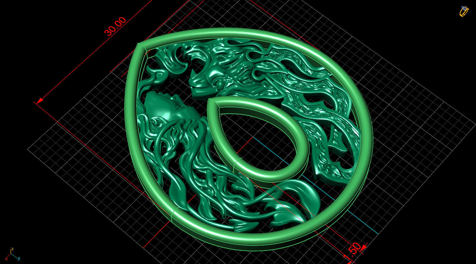 panther Necklace Instinto magerit 3D print model_12