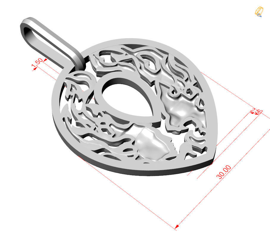panther Necklace Instinto magerit 3D print model_3