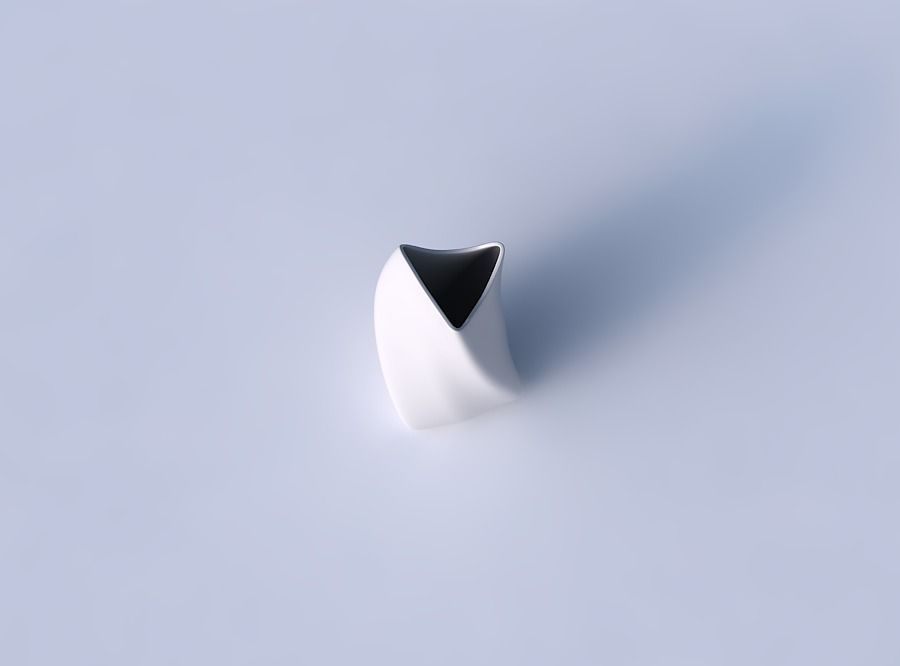 Vase twist curved tipping triangle 2 with helix smooth 3D print model_2