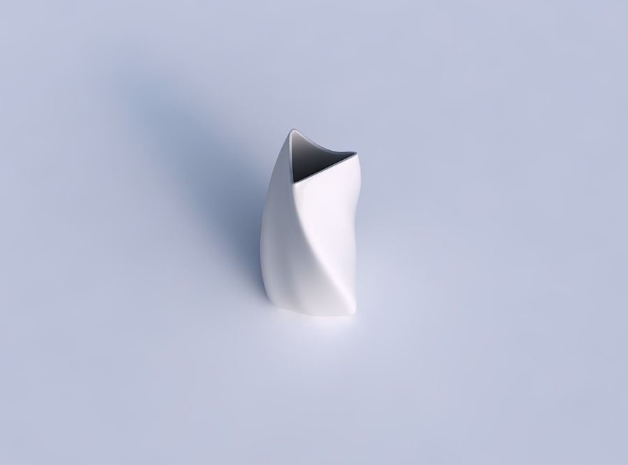 Vase twist curved tipping triangle 2 with helix smooth 3D print model_1