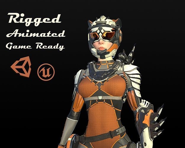 Sci Fi Girl Low-poly 3D model