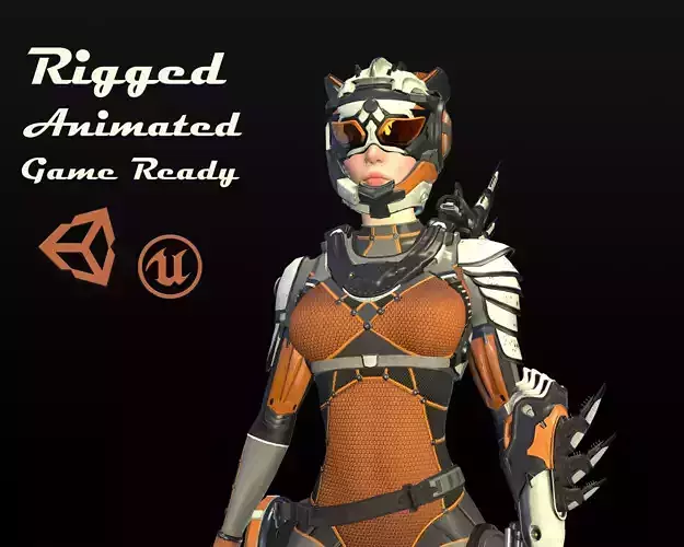 Sci Fi Girl Low-poly 3D model