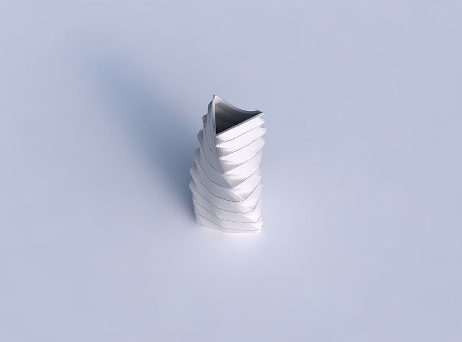 Vase twist curved tipping triangle 2 with horizontal dents an... 3D print model_1