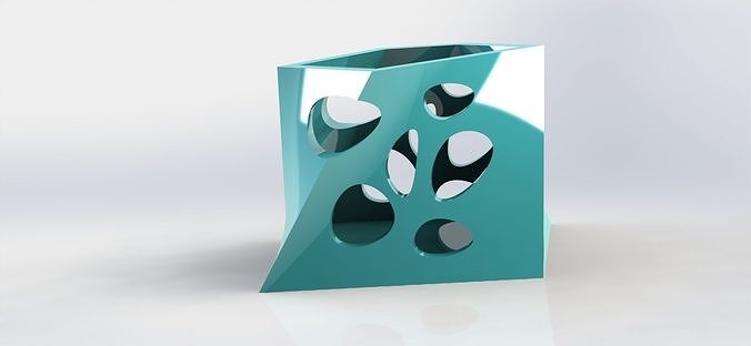 Angular Pen Holder Water  3D print model
