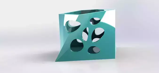 Angular Pen Holder Water  3D print model