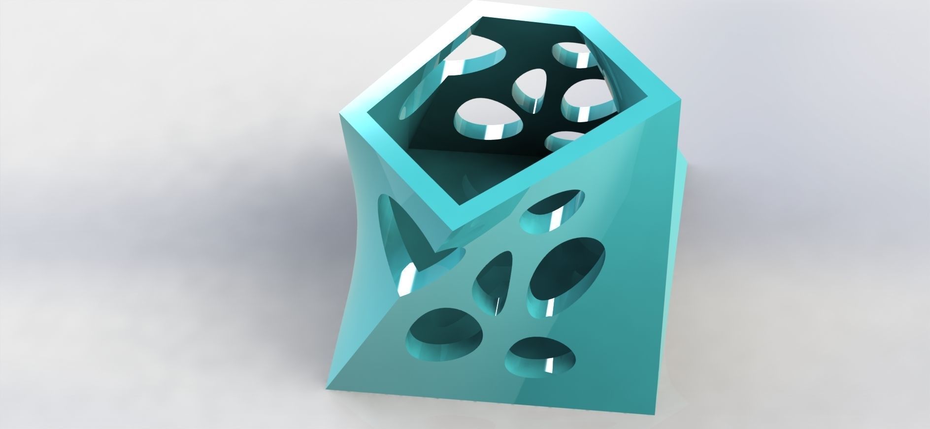 Angular Pen Holder Water  3D print model_5