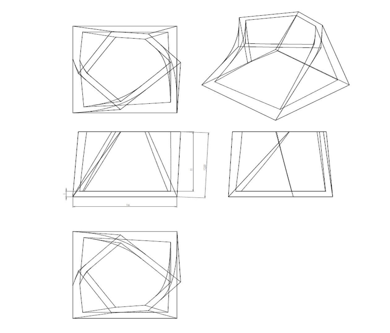 Angular Pen Holder Water  3D print model_6