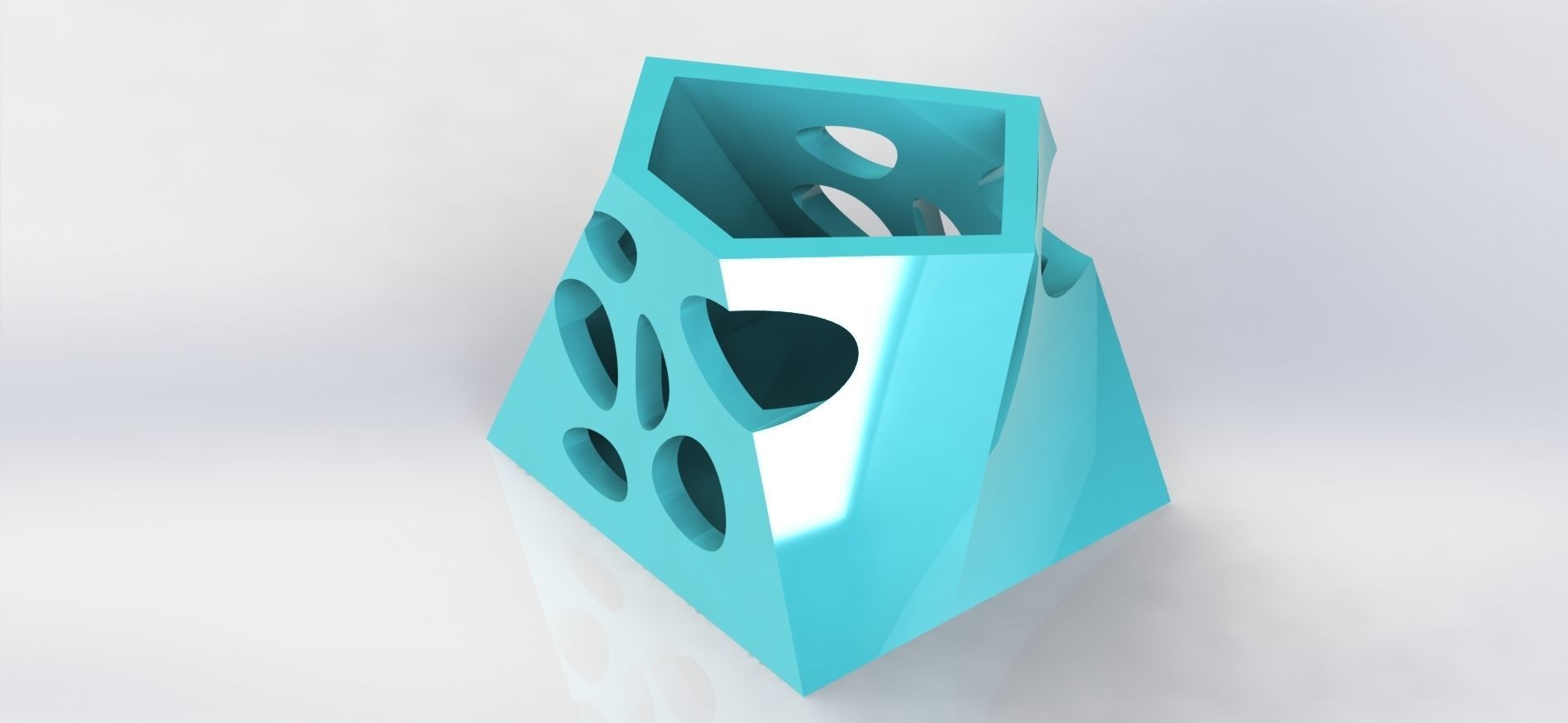 Angular Pen Holder Water  3D print model_4
