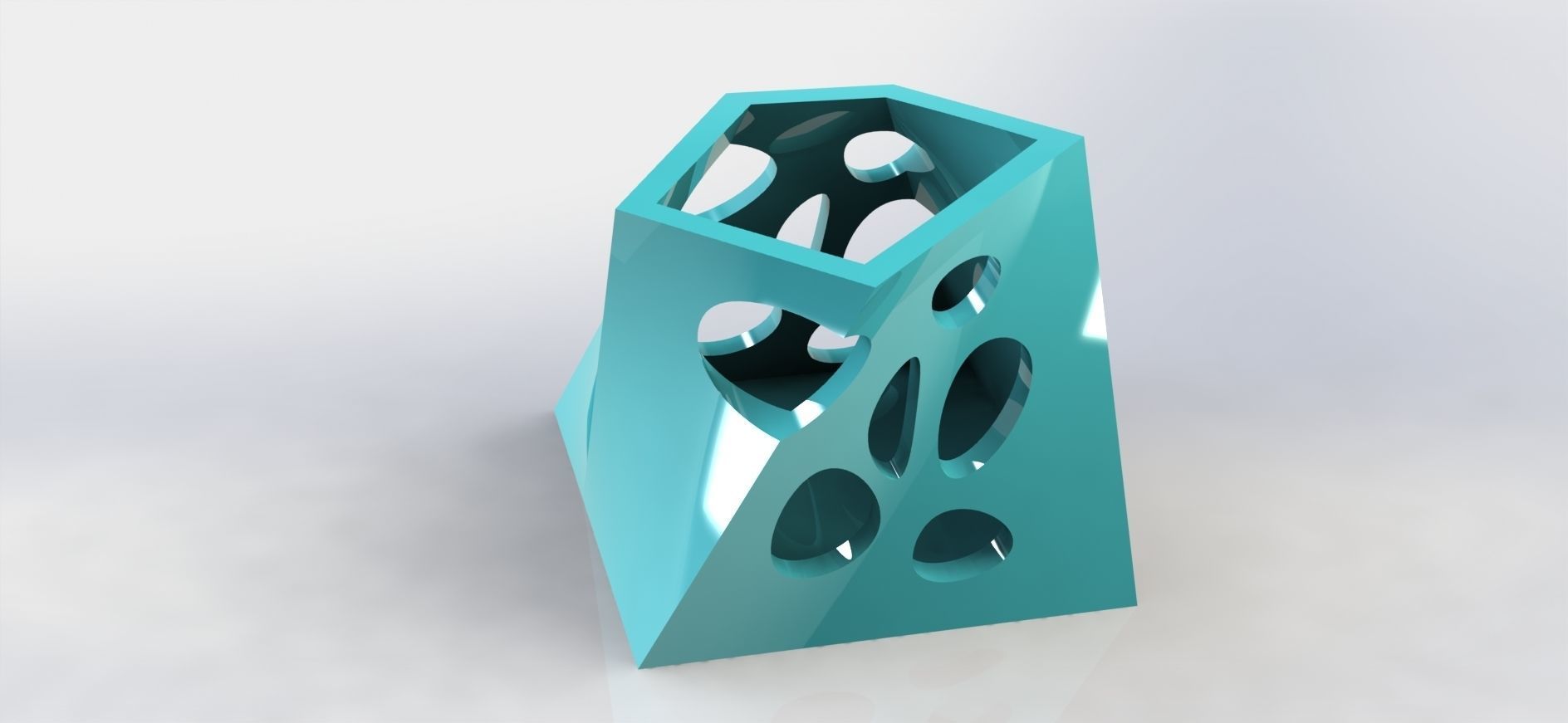 Angular Pen Holder Water  3D print model_1