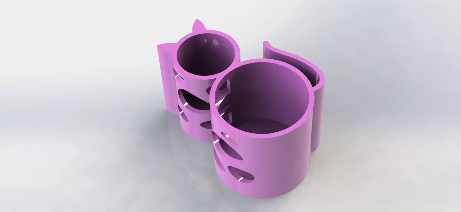 Cat Pen Holder Water 3D print model_0
