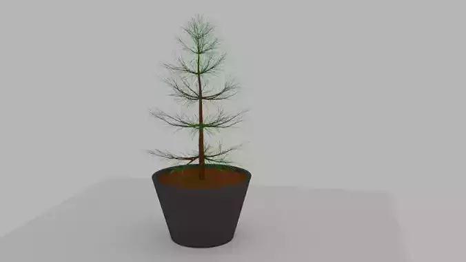 Free Low-poly rigged pot plant game ready and animation ready