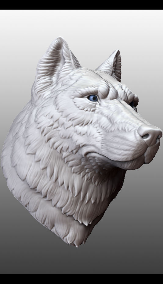 Wolf head 3d print model 3D print model_8