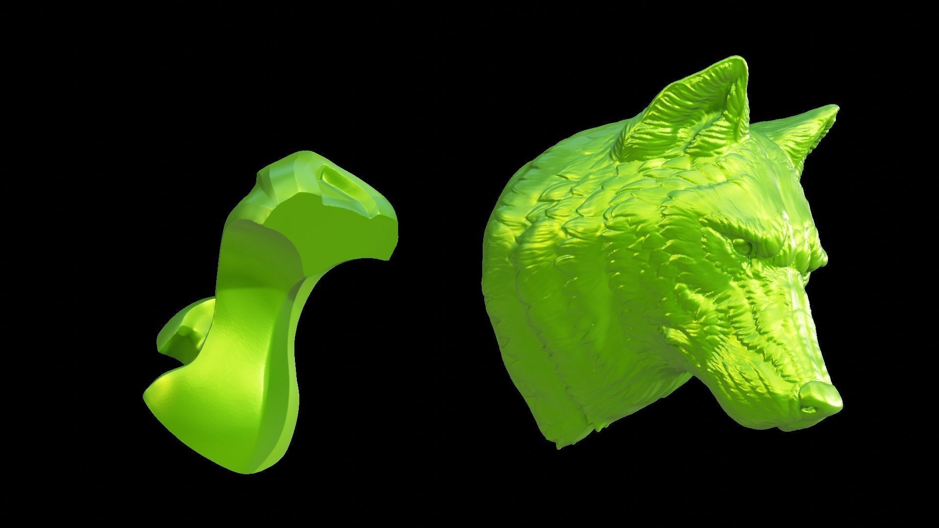 Wolf head 3d print model 3D print model_18