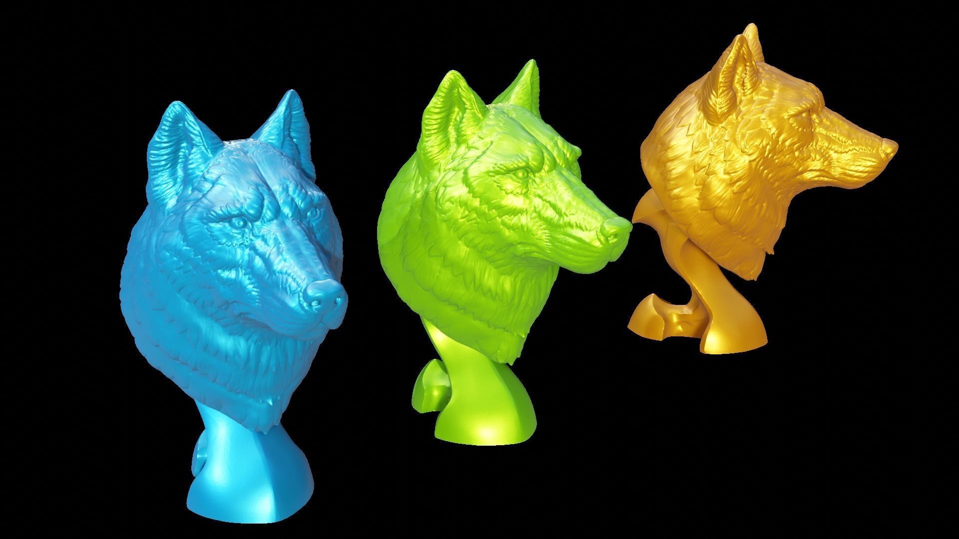 Wolf head 3d print model 3D print model_12
