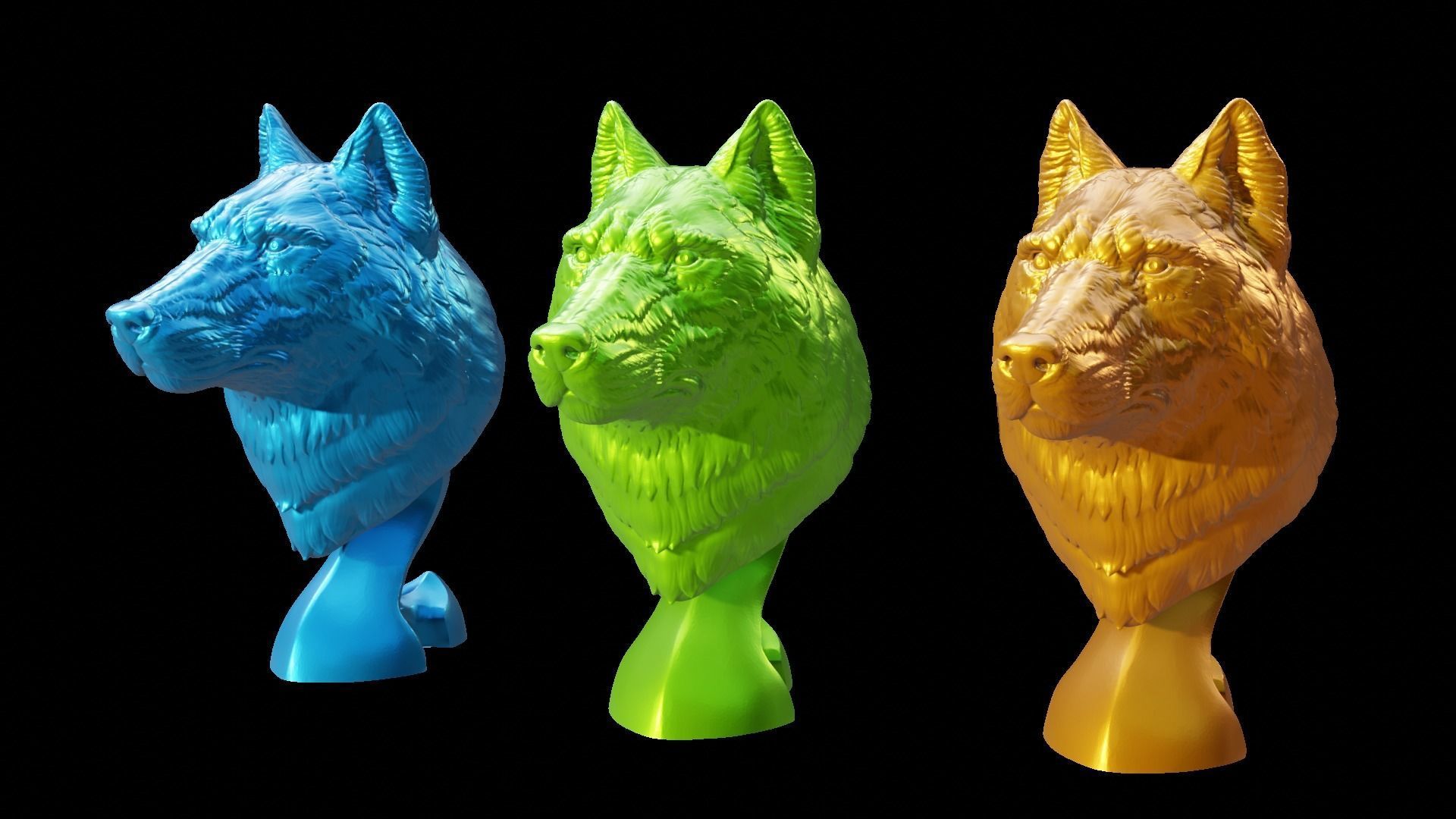 Wolf head 3d print model 3D print model_13