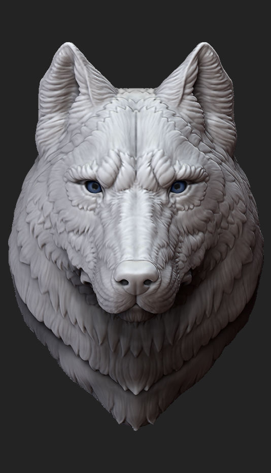 Wolf head 3d print model 3D print model_5