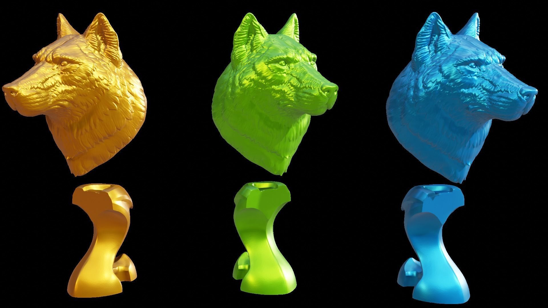 Wolf head 3d print model 3D print model_15