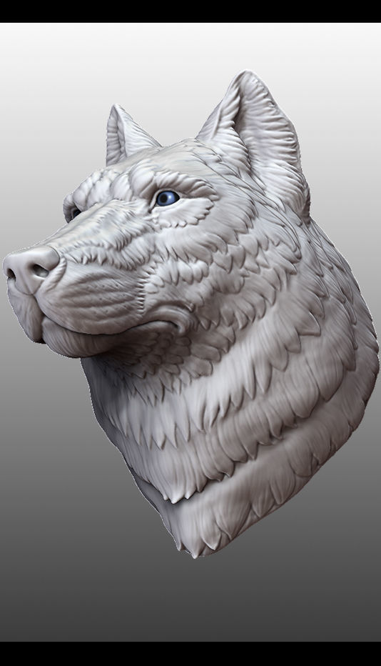 Wolf head 3d print model 3D print model_3