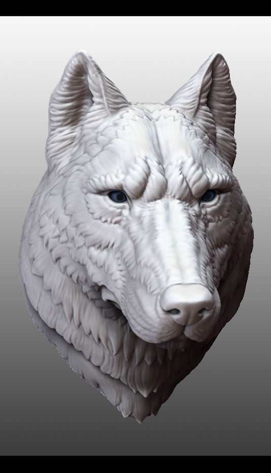 Wolf head 3d print model 3D print model_9