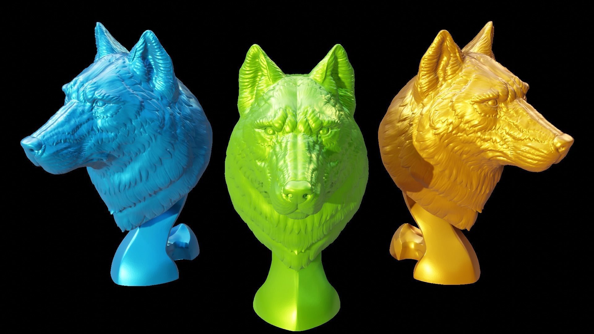 Wolf head 3d print model 3D print model_11