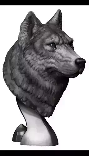 Wolf head 3d print model