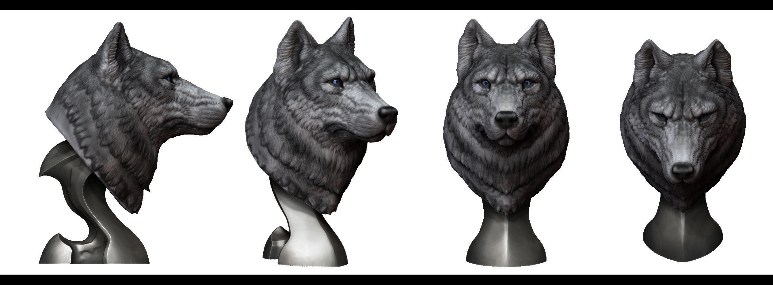Wolf head 3d print model 3D print model_10