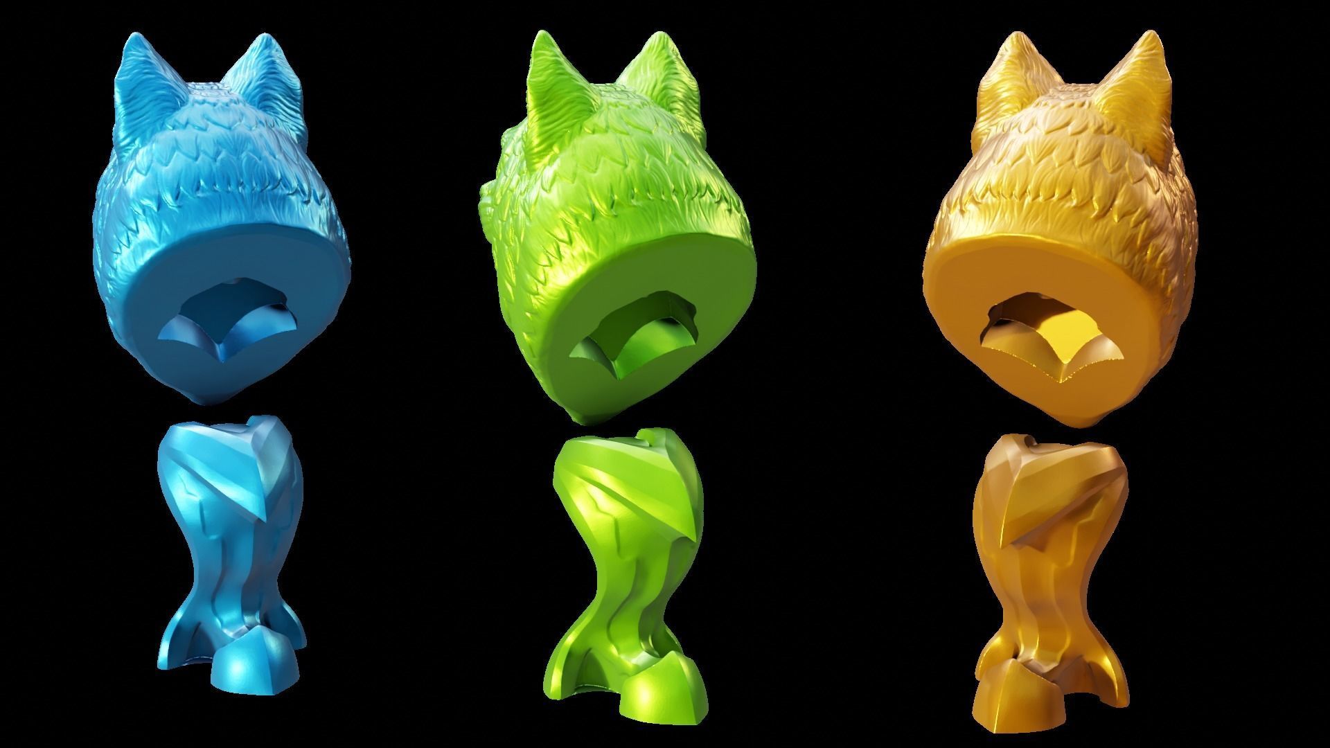 Wolf head 3d print model 3D print model_14