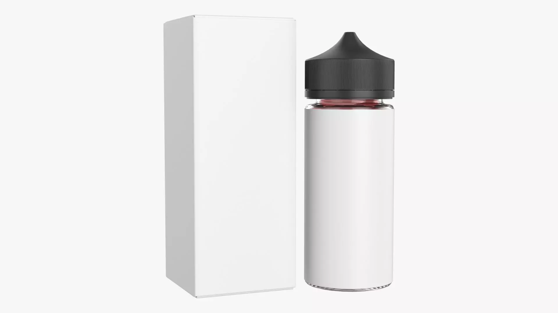 Vapor liquid bottle large box with black cap 3D model_0
