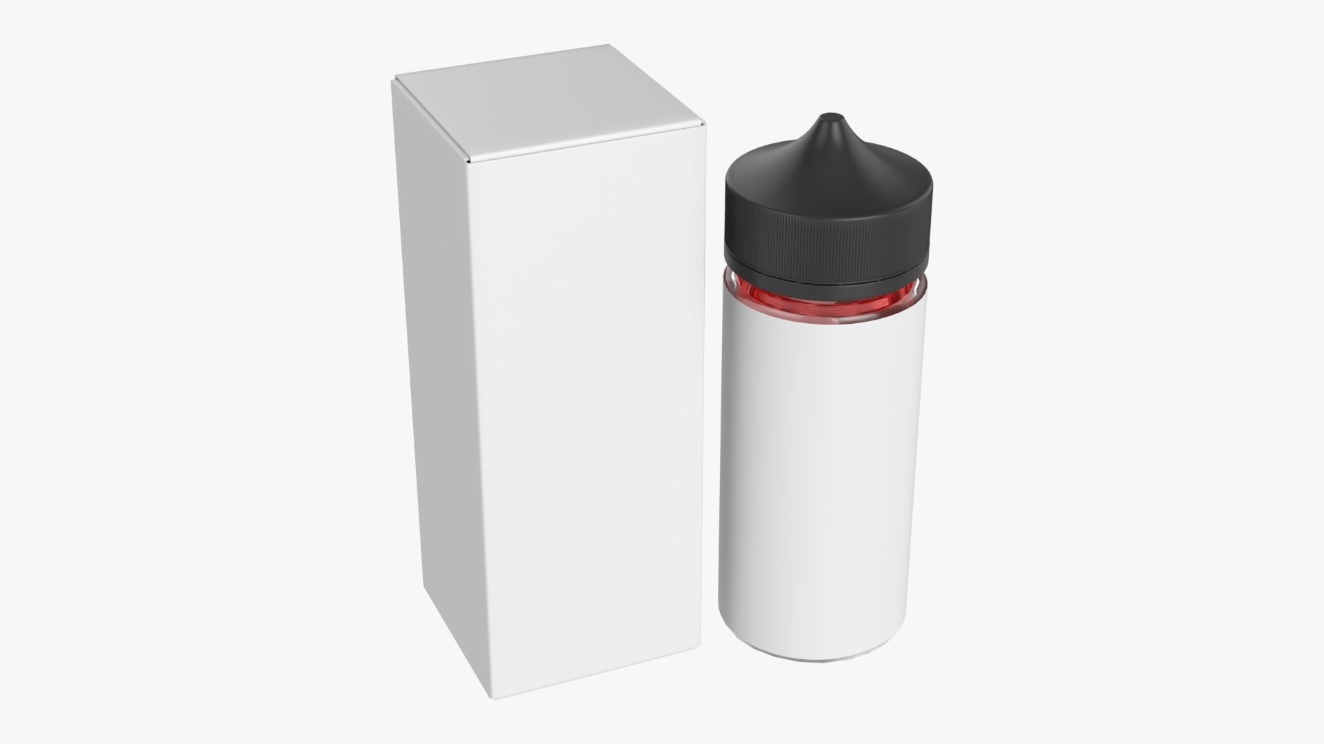 Vapor liquid bottle large box with black cap 3D model_2
