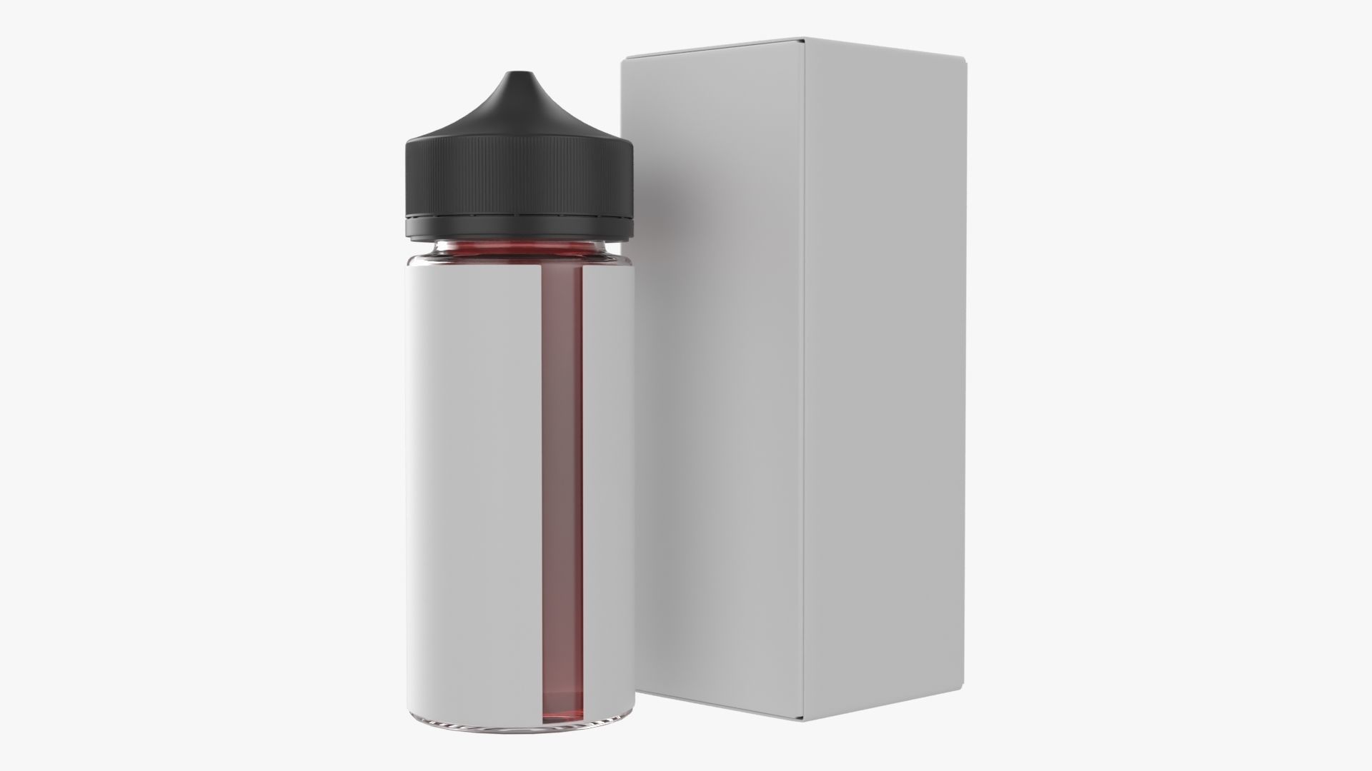 Vapor liquid bottle large box with black cap 3D model_1