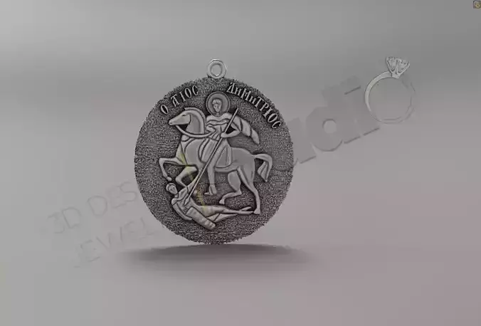 Saint Demetrius pendant 3d model