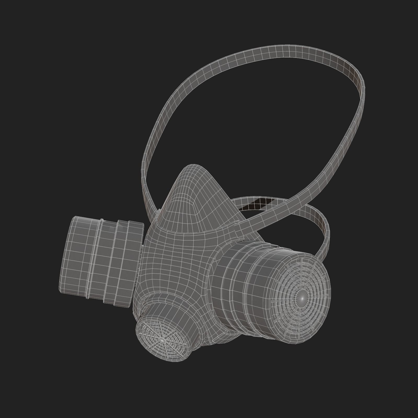 Gas mask respirator scifi military futuristic technology Low-poly 3D model_10