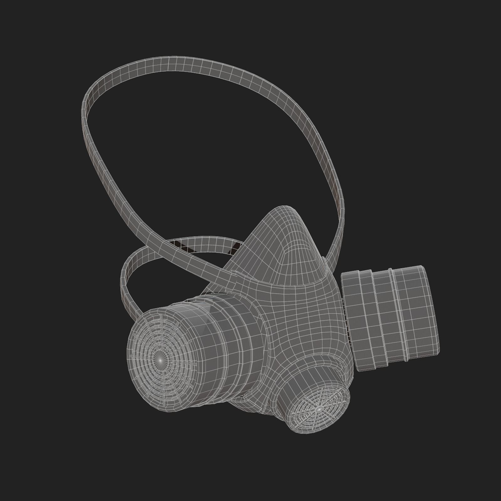 Gas mask respirator scifi military futuristic technology Low-poly 3D model_12