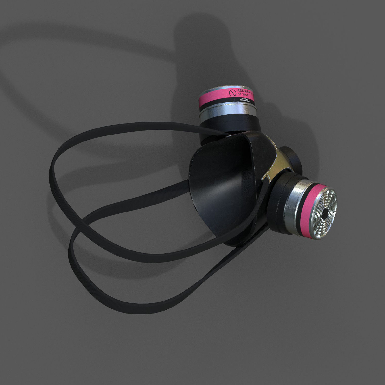 Gas mask respirator scifi military futuristic technology Low-poly 3D model_7