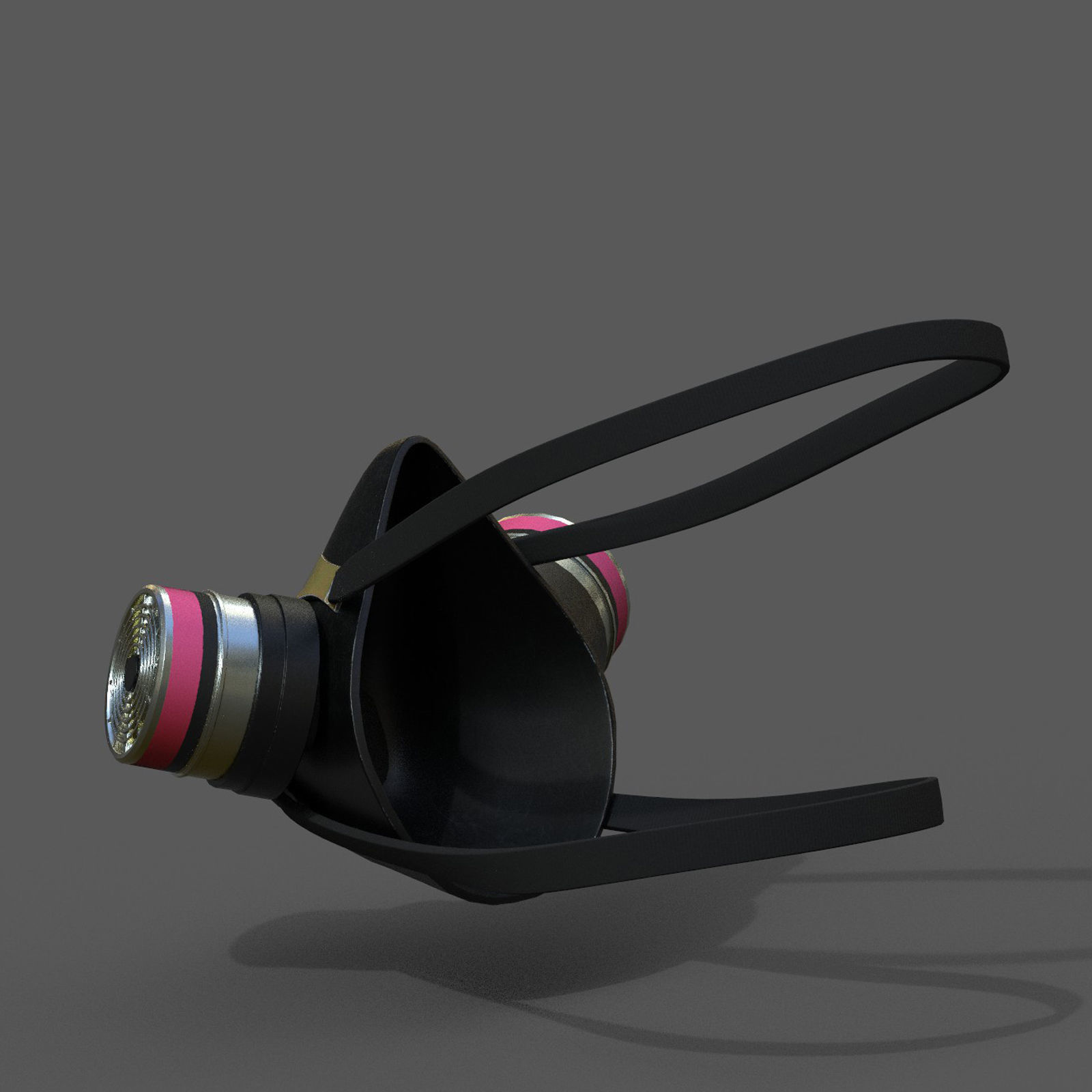 Gas mask respirator scifi military futuristic technology Low-poly 3D model_6