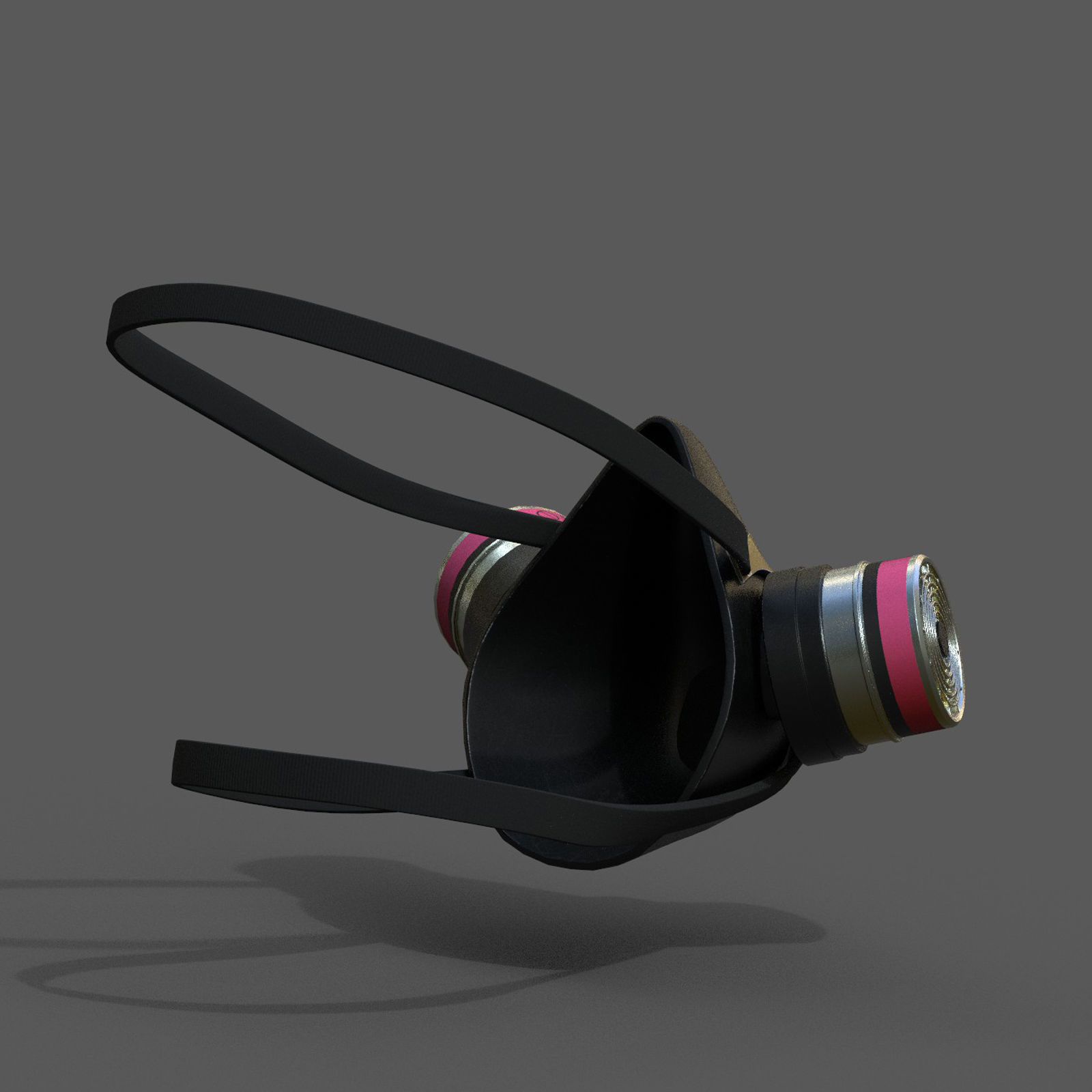 Gas mask respirator scifi military futuristic technology Low-poly 3D model_9